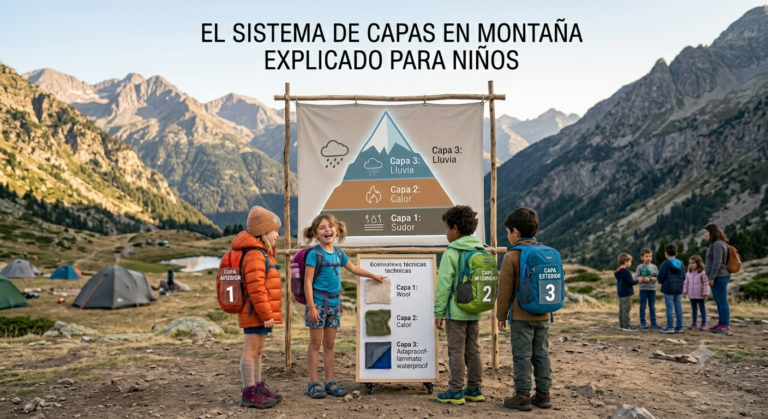 El sistema de capas en montaña explicado para niños